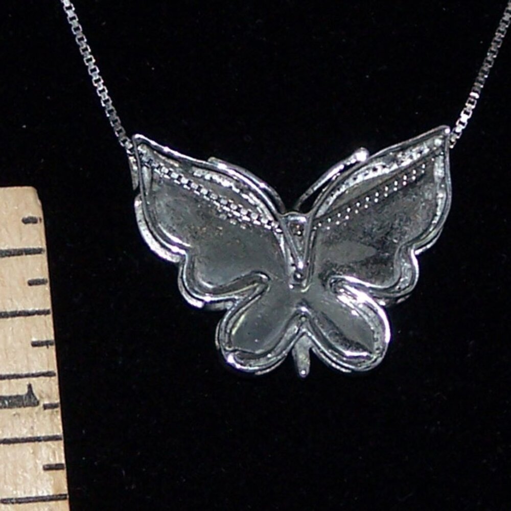 Diamond-Studded Butterfly Necklace - Picture 5 of 6
